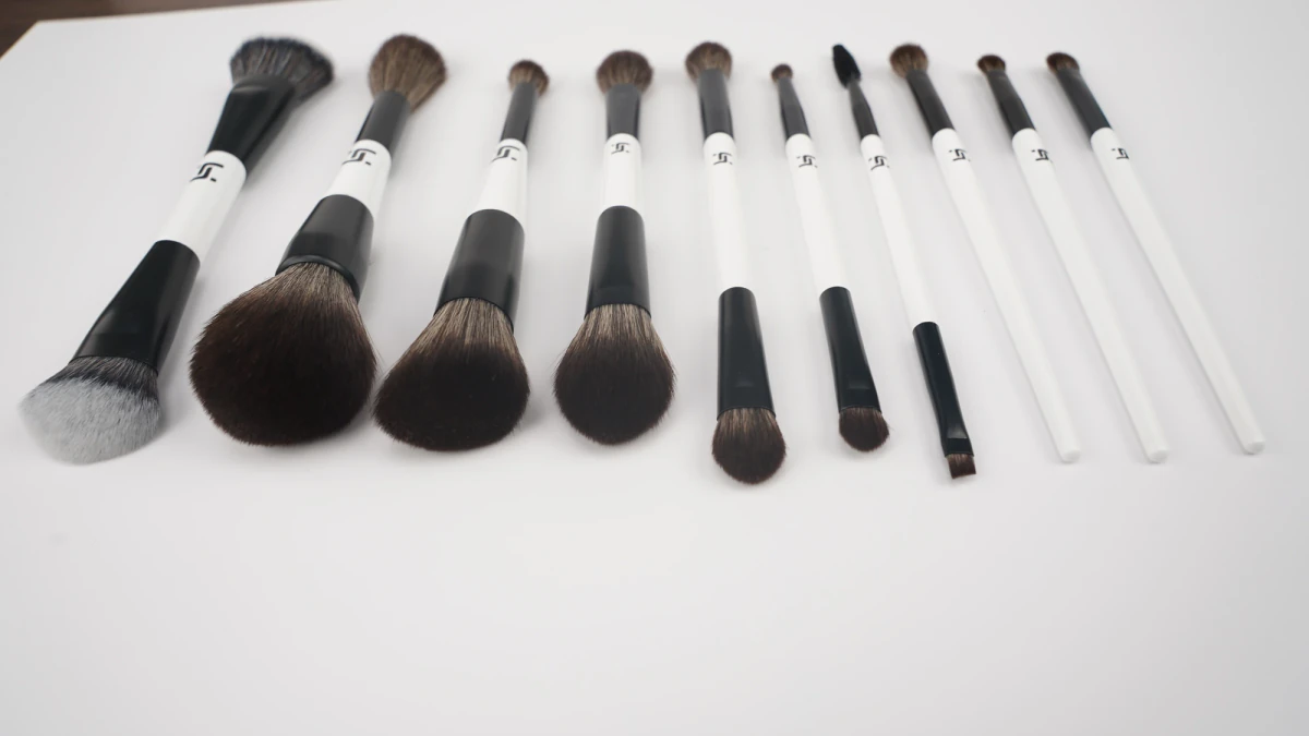 Angled view of the Black and White Duo collection
